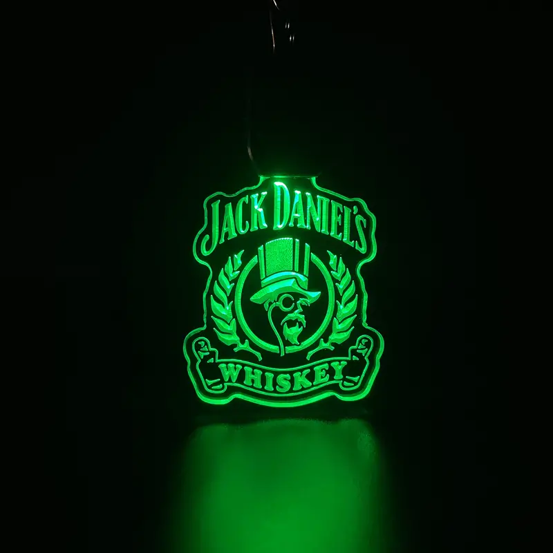 Jack Daniel's Whiskey Led Light Acrylic Keychain , Christmas Tree Ornament 1