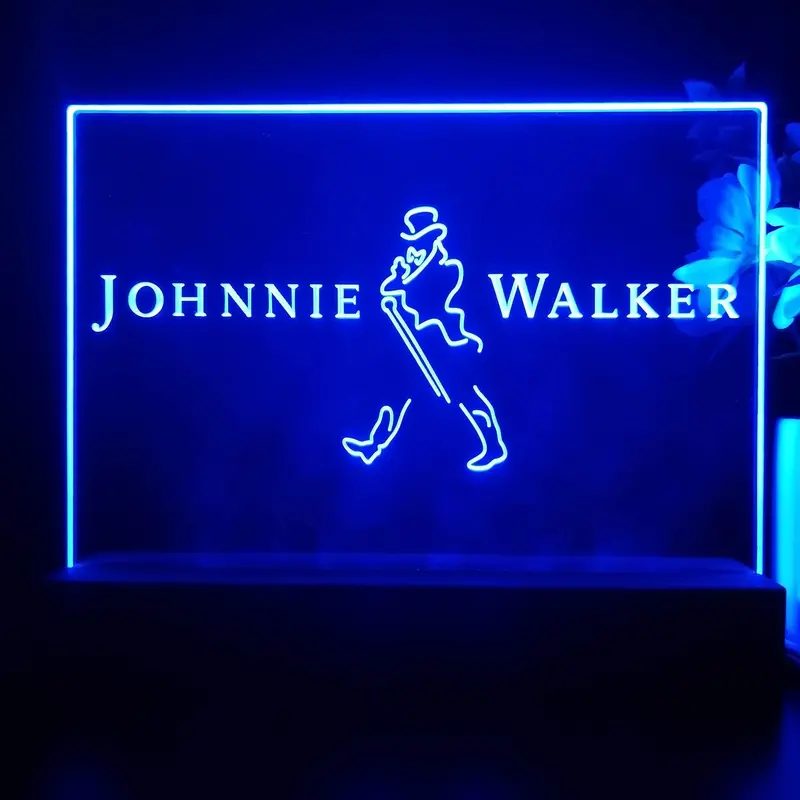 Johnnie Walker Normal Logo Left Neon Sign Pub Bar Decor Lamp 1