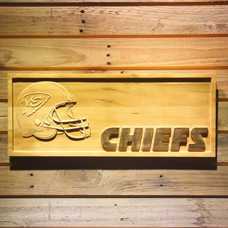 Kansas City Chiefs 3D Solid Wooden Craving Sign 1