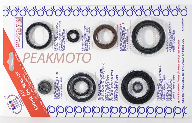 K&S Atv Complete Engine Oil Seal Kit  Lt-250R / Lt-500R  | 50-3002 1