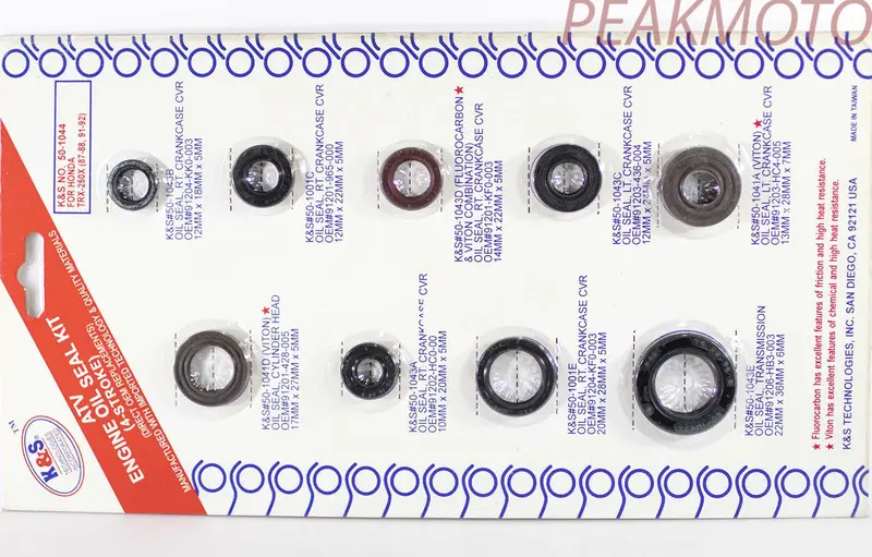 K&S Atv Complete Engine Oil Seal Kit  Trx-250X (87-88-92)  | 50-1044 1
