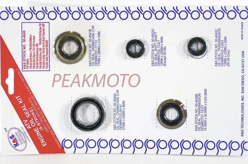 K&S Atv Complete Engine Oil Seal Kit  Yfm-200/250  | 50-4045 1