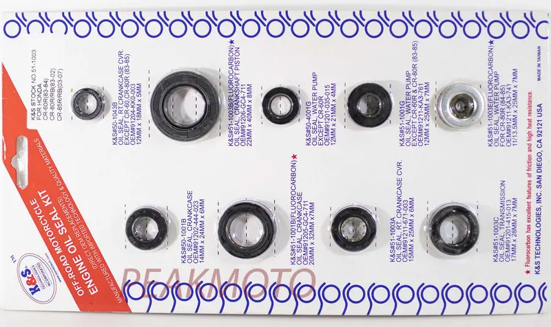 K&S Off-Road Complete  Engine Oil Seal Kit  Cr60r/80/85R/Rb  | 51-1003 1