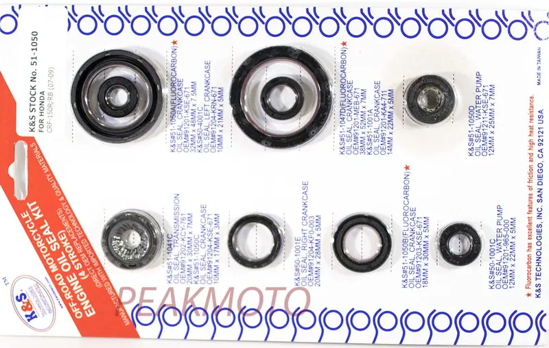 K&S Off-Road Complete  Engine Oil Seal Kit  Crf-150R/Rb (07-08  | 51-1050 1