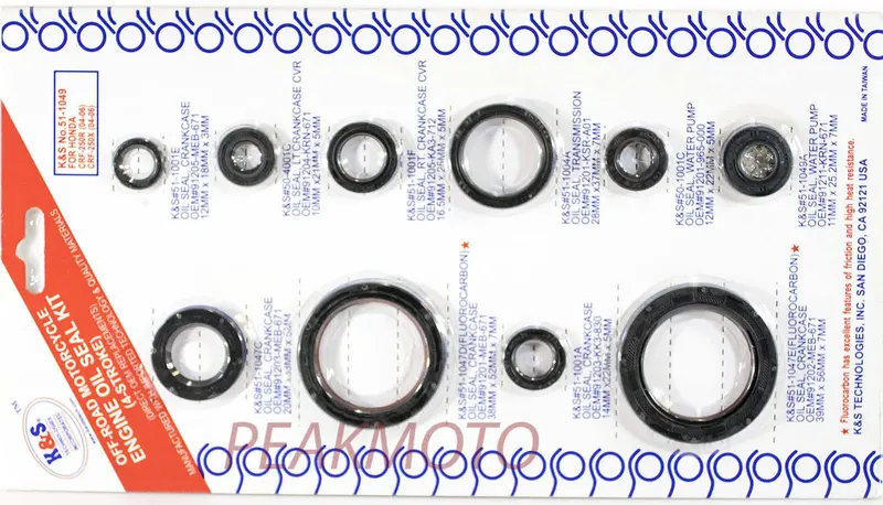 K&S Off-Road Complete  Engine Oil Seal Kit  Crf-250R/X (04-06)  | 51-1049 1