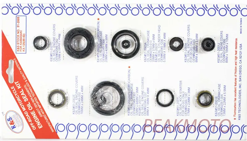 K&S Off-Road Complete  Engine Oil Seal Kit  Kx-125 (88-93)  | 51-2005 1