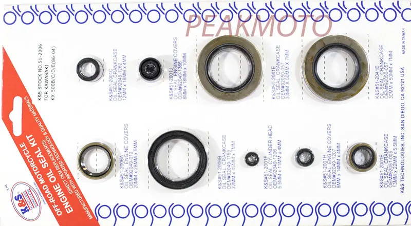 K&S Off-Road Complete  Engine Oil Seal Kit  Kx-500 (86-04)  | 51-2006 1