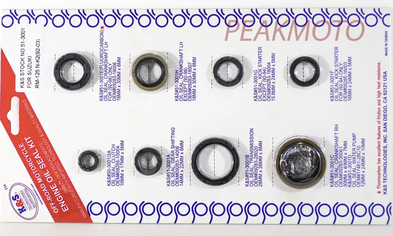 K&S Off-Road Complete  Engine Oil Seal Kit  Rm-125 (92-03)  | 51-3001 1