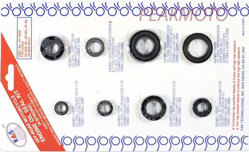 K&S Off-Road Complete  Engine Oil Seal Kit  Xr-250L/R (85-04)  | 51-1045 1