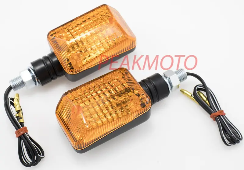 K&S Universal Dot Mini Stalk Turn Signal Black Body - Amber Lens Halogen | 25-7500 1
