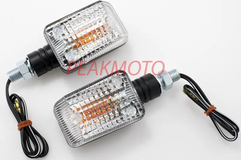 K&S Universal Dot Mini Stalk Turn Signal Black Body - Clear Lens Halogen | 25-7500C 1