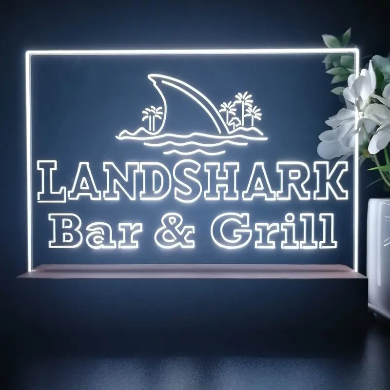 Landshark Bar & Grill Beer Neon Sign Pub Bar Decor Lamp 1