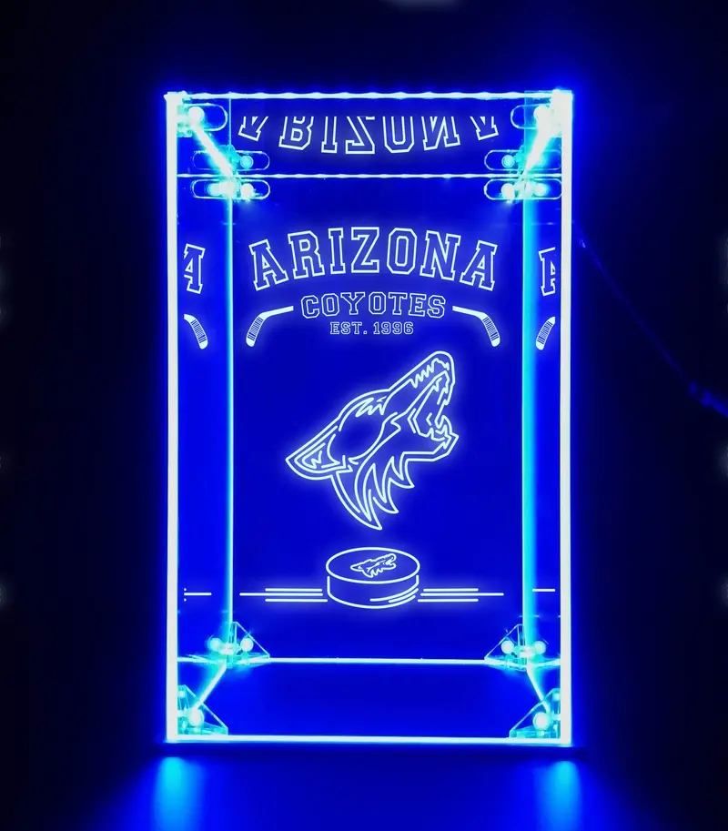 Led Display Case For Arizona Coyotes Sports Memorabilia 1