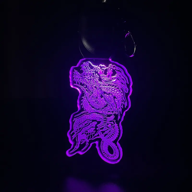 Like A Dragon Japanese Dragon Tattoo Led Light Acrylic Keychain , Christmas Tree Ornament 1