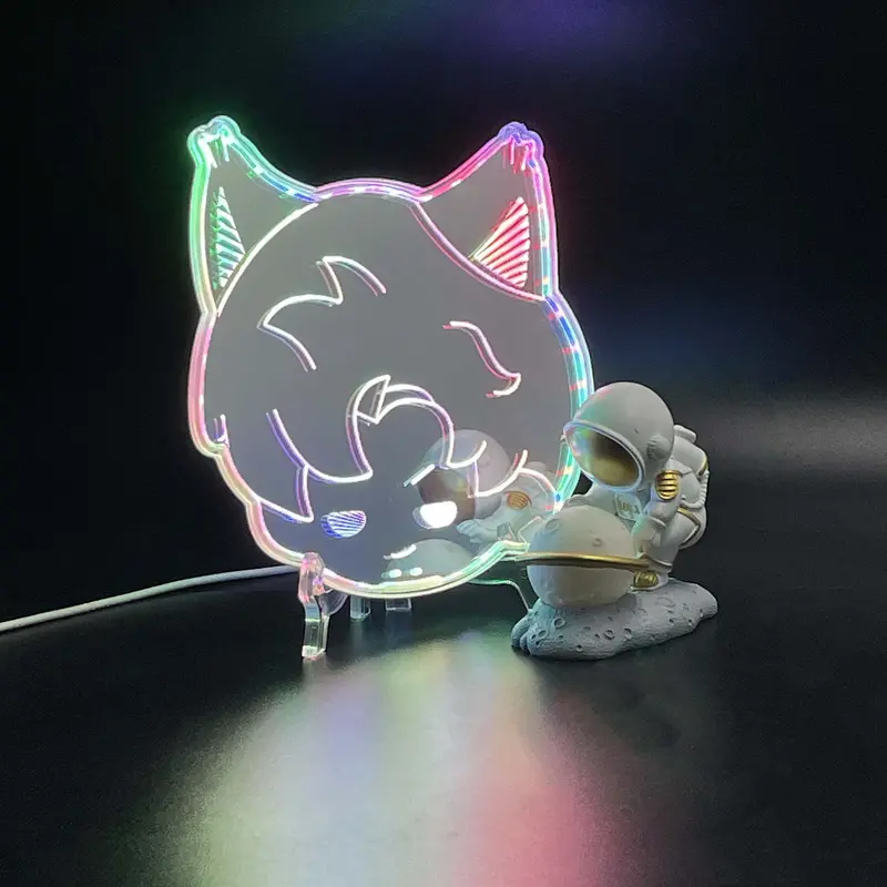 Love And Deepspace Sylus  Neon Led Sign With Dynamic Rgb Colors Mirror Backing 1