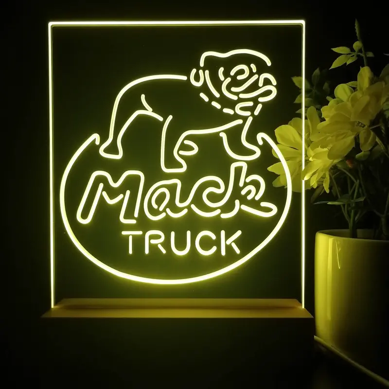 Mack Truck Garage 3D Illusion Night Light Desk Lamp 1