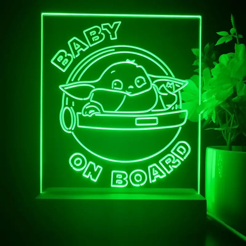 Mandalorian Baby Yoda 3D Illusion Night Light Desk Lamp 1