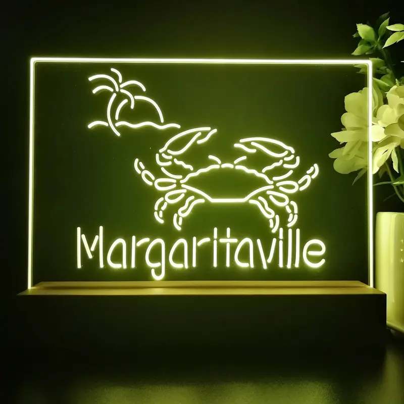Margaritaville Caribbean Crab Seafood Neon Sign Pub Bar Lamp 1