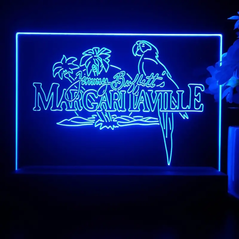 Margaritaville Jimmy Buffett Parrot Neon Sign Pub Bar Lamp 1