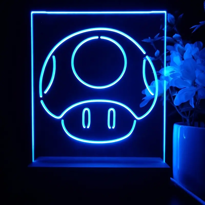 Mario Mushroom Game Room Led Sign Lamp Display 1