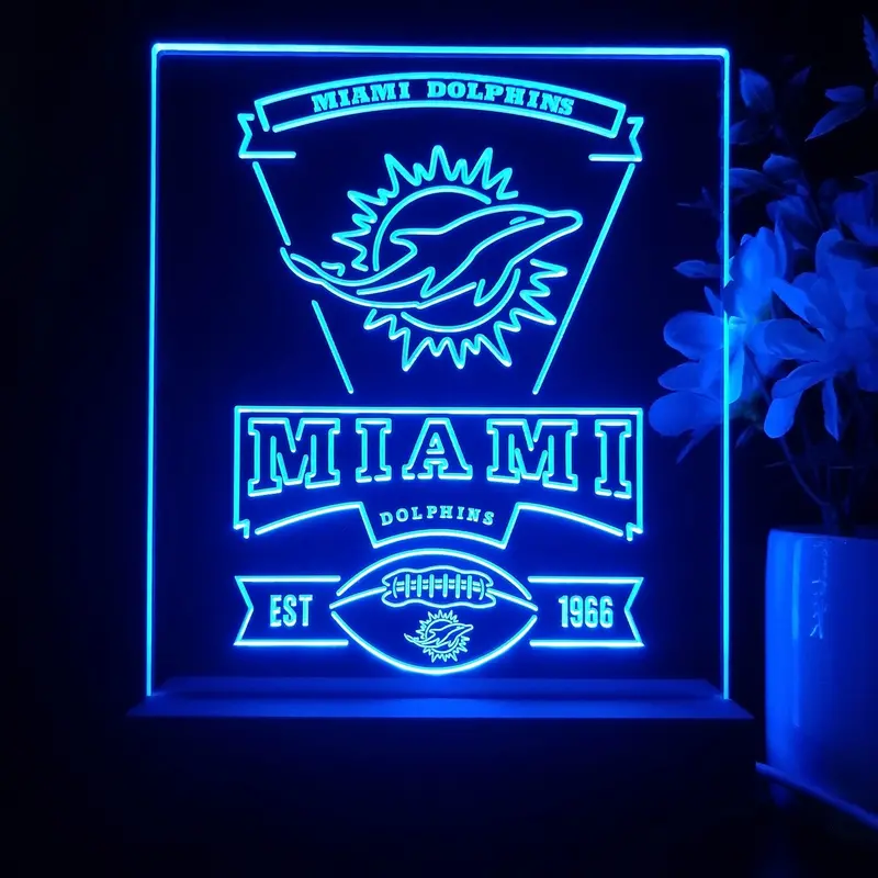 Miami Dolphins Neon Sign Pub Bar Lamp 1