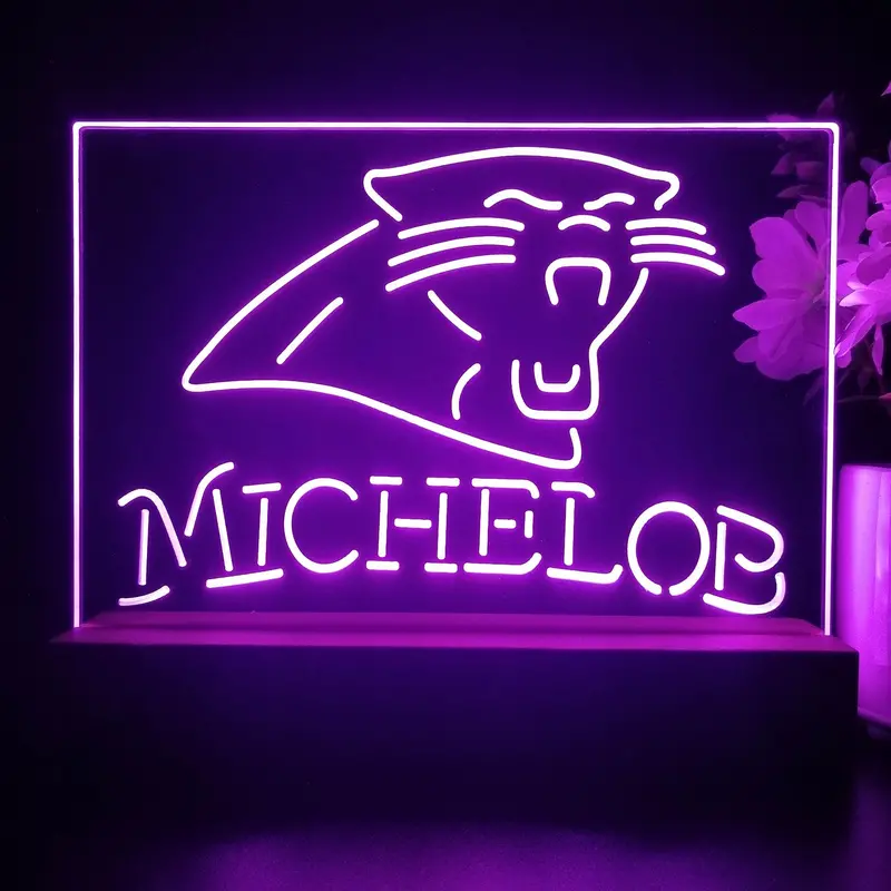Michelob Bar Carolina Panthers 3D Illusion Night Light Desk Lamp 1