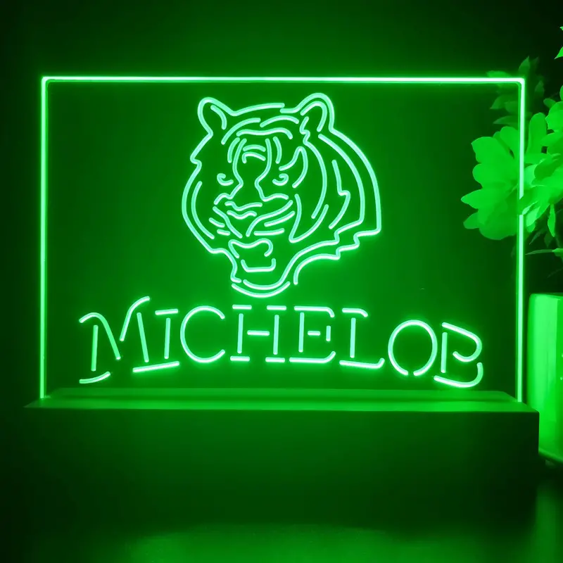 Michelob Bar Cincinnati Bengals 3D Illusion Night Light Desk Lamp 1