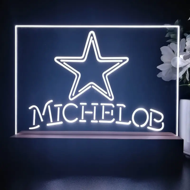 Michelob Bar Dallas Cowboys 3D Illusion Night Light Desk Lamp 1