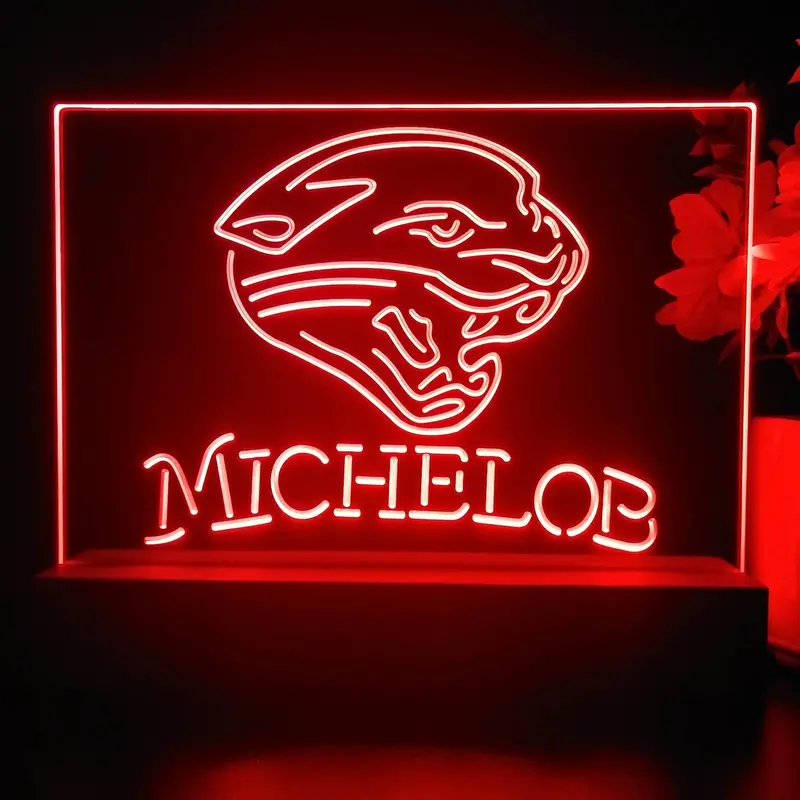 Michelob Bar Jacksonville Jaguars 3D Illusion Night Light Desk Lamp 1