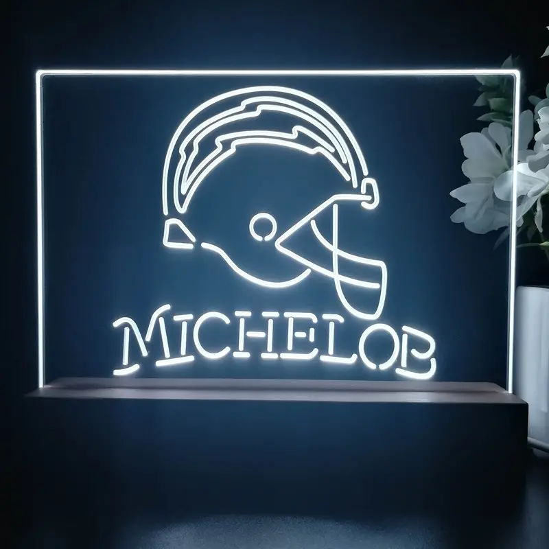 Michelob Bar Los Angeles Chargers 3D Illusion Night Light Desk Lamp 1