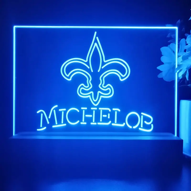 Michelob Bar New Orleans Saints 3D Illusion Night Light Desk Lamp 1