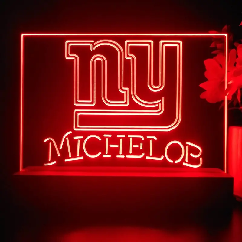 Michelob Bar New York Giants 3D Illusion Night Light Desk Lamp 1