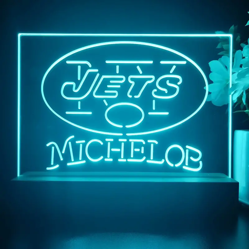 Michelob Bar New York Jets 3D Illusion Night Light Desk Lamp 1