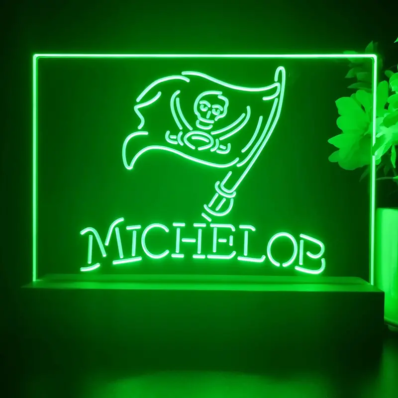 Michelob Bar Tampa Bay Buccaneers 3D Illusion Night Light Desk Lamp 1