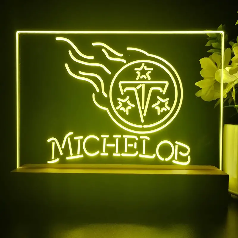 Michelob Bar Tennessee Titans 3D Illusion Night Light Desk Lamp 1