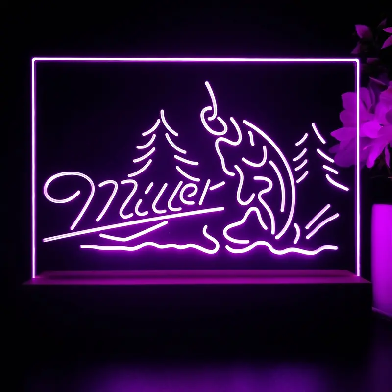 Miller Fish Fishing Neon Sign Pub Bar Lamp 1
