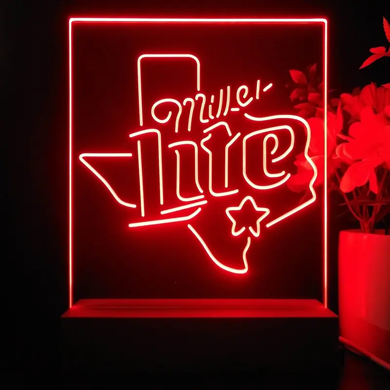 Miller Star Texas Beer 3D Illusion Night Light Desk Lamp 1