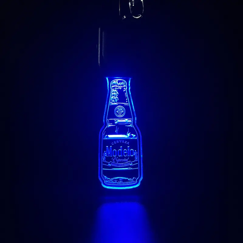 Modelo Cerveza Bottle Led Light Acrylic Keychain , Christmas Tree Ornament 1