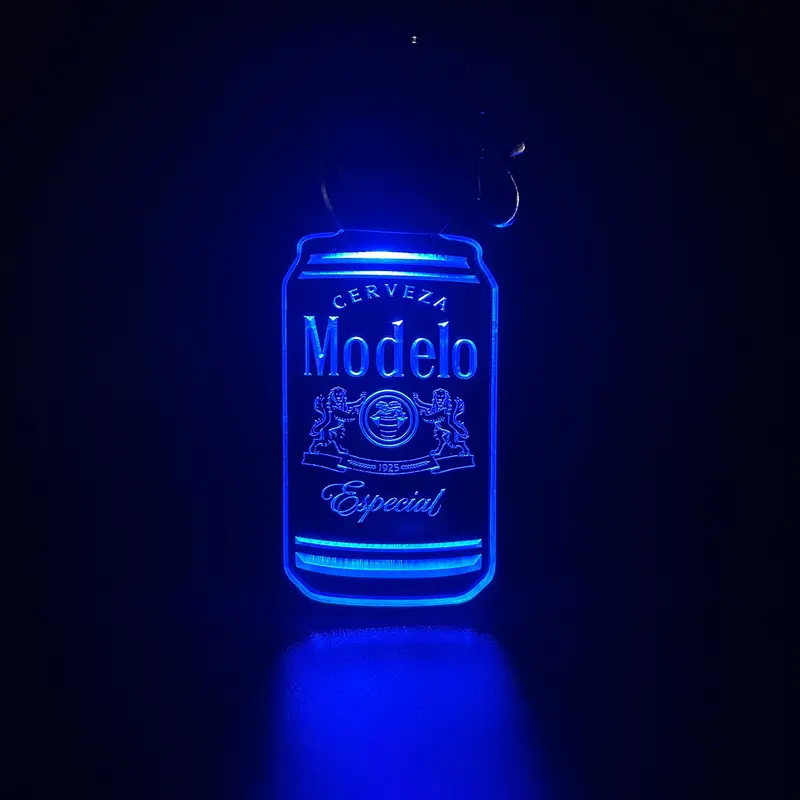Modelo Cerveza Can Led Light Acrylic Keychain , Christmas Tree Ornament 1