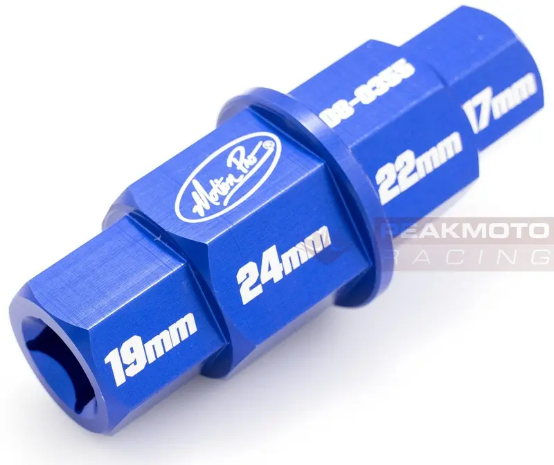 Motion Pro 08-0355 Hex Axle Tool Billet 7075-T6 Aluminum  17,19,22,24 Mm 1