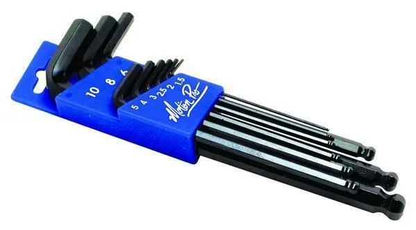 Motion Pro Ball End Allen Wrench Hex Key Set Metric 9Pc 08-0185 With Holder 1