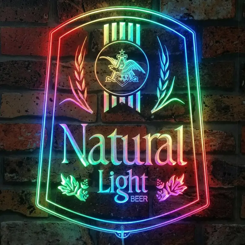 Natural Light Beer Neon Led Sign With Dynamic Rgb Colors 1