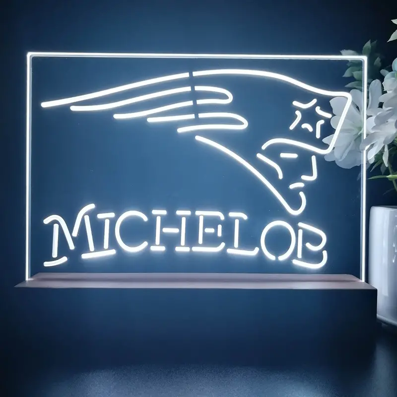 New England Patriots Michelob Bar 3D Illusion Night Light Desk Lamp 1