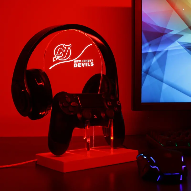 New Jersey Devils Led Gaming Headset Controller Stand 1