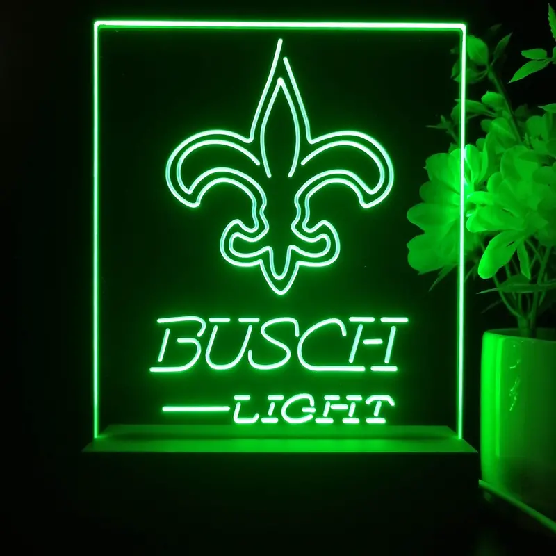 New Orleans Saints Busch Light Neon Sign Pub Bar Lamp 1