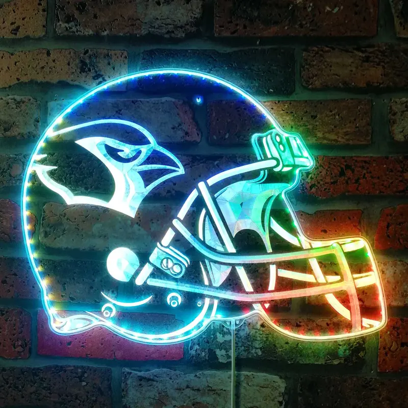 Nfl Helmet Arizona Cardinals Football Neon Led Sign With Dynamic Rgb Colors 1