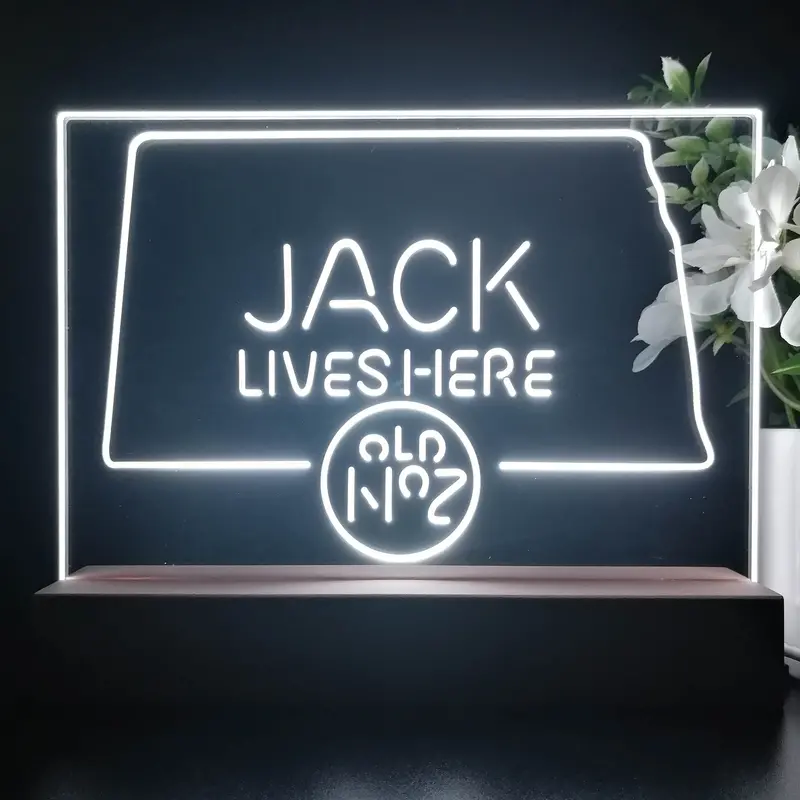 North Dakota Jack Lives Here Neon Sign Pub Bar Lamp 1