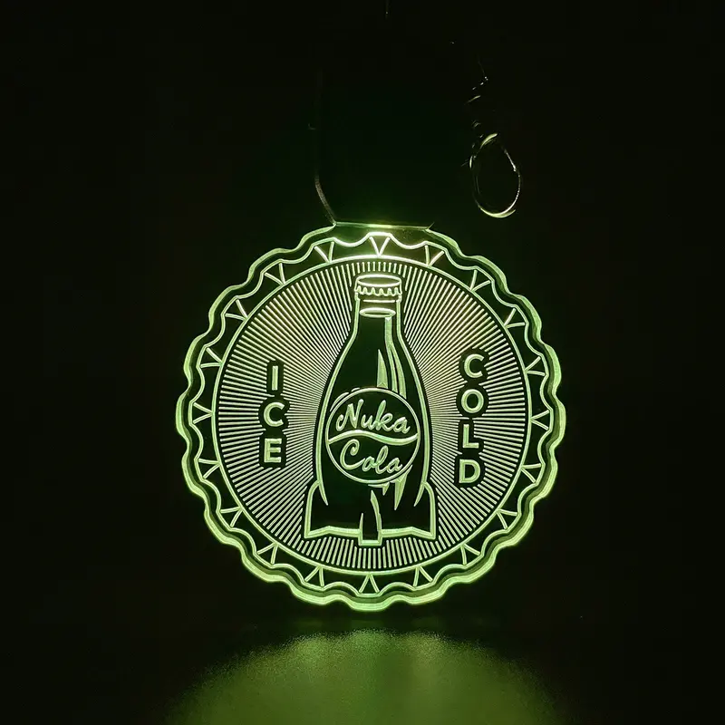 Nuka Cola Led Light Acrylic Keychain , Christmas Tree Ornament 1