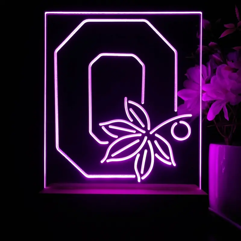 Ohio State Buckeyes Maple Leaf Neon Pub Bar Lamp 1