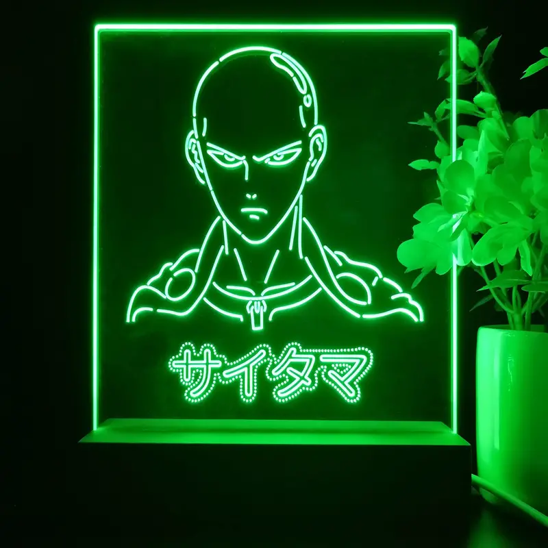 One Punch Man Saitama Game Room Led Sign Lamp Display 1